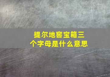 提尔地窖宝箱三个字母是什么意思