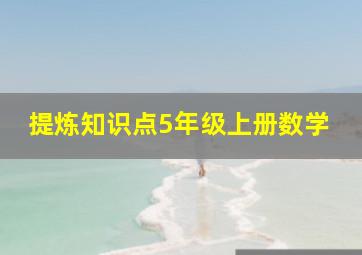 提炼知识点5年级上册数学