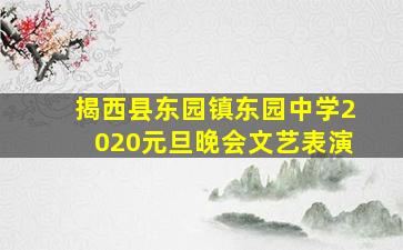 揭西县东园镇东园中学2020元旦晚会文艺表演