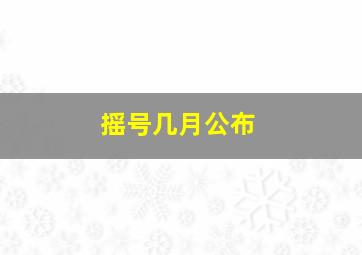 摇号几月公布