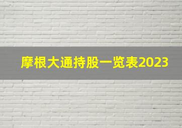 摩根大通持股一览表2023