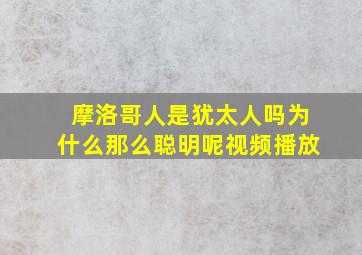 摩洛哥人是犹太人吗为什么那么聪明呢视频播放