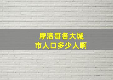 摩洛哥各大城市人口多少人啊