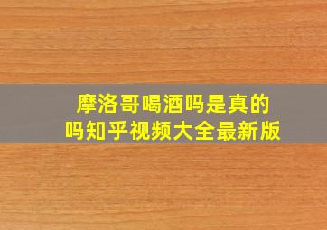 摩洛哥喝酒吗是真的吗知乎视频大全最新版