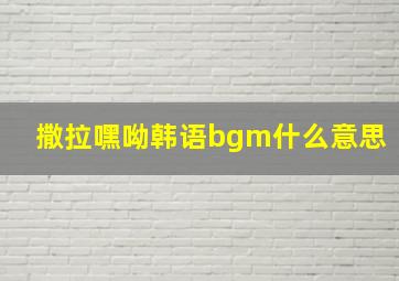 撒拉嘿呦韩语bgm什么意思