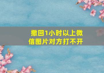 撤回1小时以上微信图片对方打不开