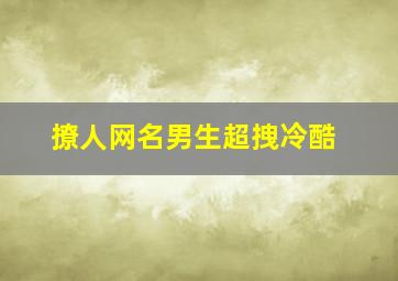 撩人网名男生超拽冷酷