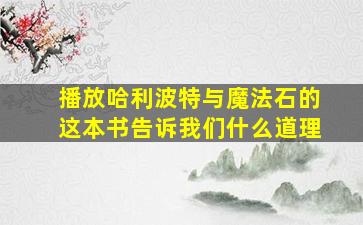 播放哈利波特与魔法石的这本书告诉我们什么道理