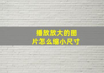 播放放大的图片怎么缩小尺寸