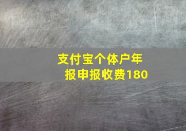 支付宝个体户年报申报收费180