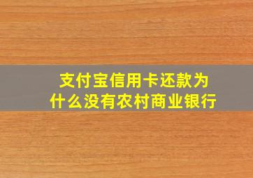 支付宝信用卡还款为什么没有农村商业银行