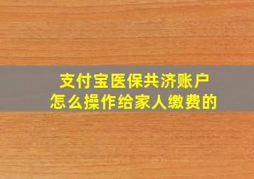 支付宝医保共济账户怎么操作给家人缴费的