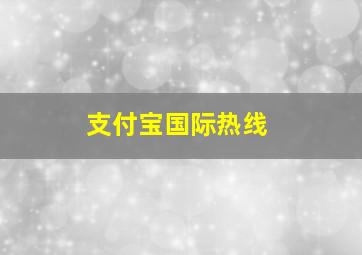 支付宝国际热线