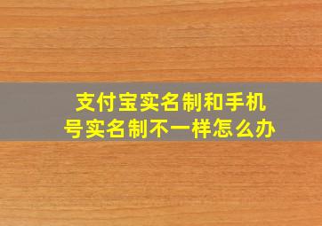 支付宝实名制和手机号实名制不一样怎么办