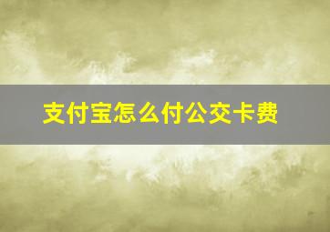 支付宝怎么付公交卡费