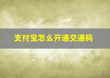 支付宝怎么开通交通码