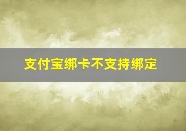 支付宝绑卡不支持绑定