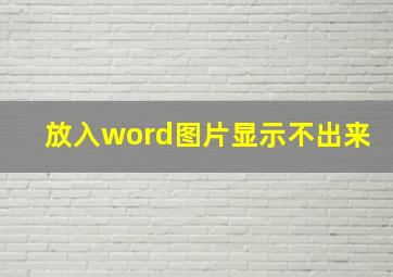 放入word图片显示不出来