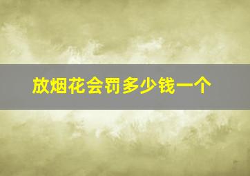 放烟花会罚多少钱一个