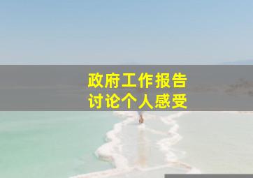 政府工作报告讨论个人感受