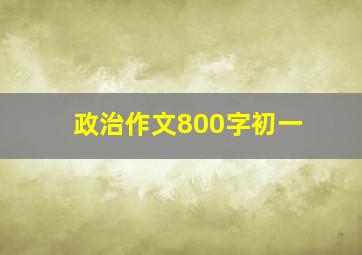 政治作文800字初一