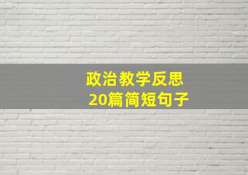 政治教学反思20篇简短句子