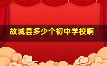 故城县多少个初中学校啊