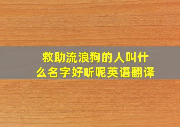 救助流浪狗的人叫什么名字好听呢英语翻译