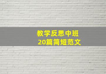 教学反思中班20篇简短范文