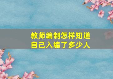 教师编制怎样知道自己入编了多少人