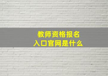 教师资格报名入口官网是什么