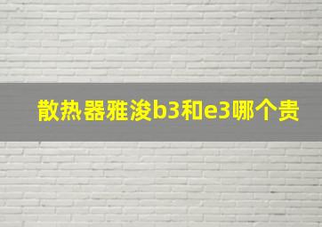 散热器雅浚b3和e3哪个贵