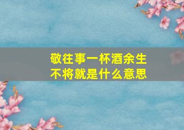 敬往事一杯酒余生不将就是什么意思