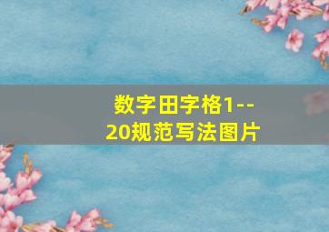 数字田字格1--20规范写法图片