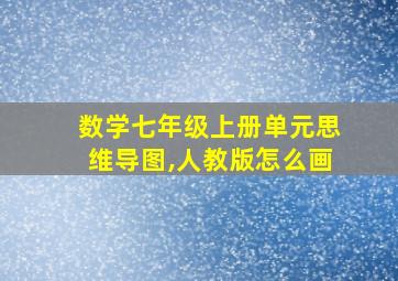 数学七年级上册单元思维导图,人教版怎么画