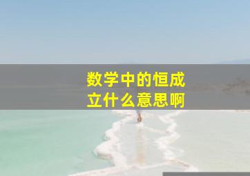 数学中的恒成立什么意思啊