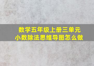 数学五年级上册三单元小数除法思维导图怎么做