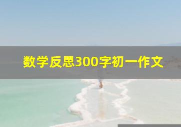 数学反思300字初一作文