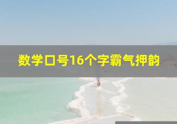 数学口号16个字霸气押韵