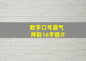 数学口号霸气押韵16字图片