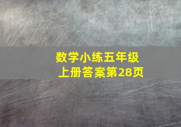 数学小练五年级上册答案第28页