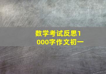 数学考试反思1000字作文初一