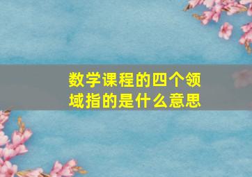 数学课程的四个领域指的是什么意思