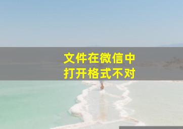 文件在微信中打开格式不对