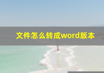 文件怎么转成word版本