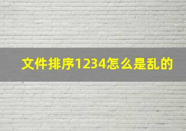 文件排序1234怎么是乱的