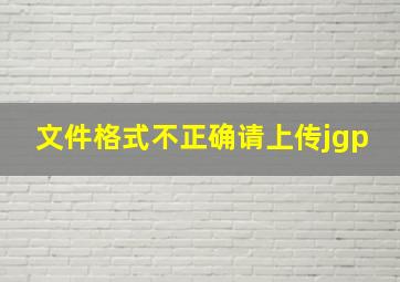 文件格式不正确请上传jgp