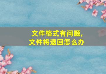 文件格式有问题,文件将退回怎么办