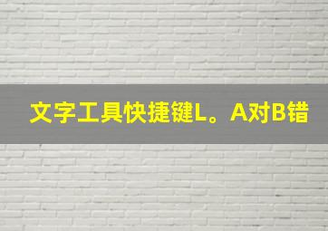 文字工具快捷键L。A对B错