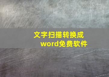 文字扫描转换成word免费软件